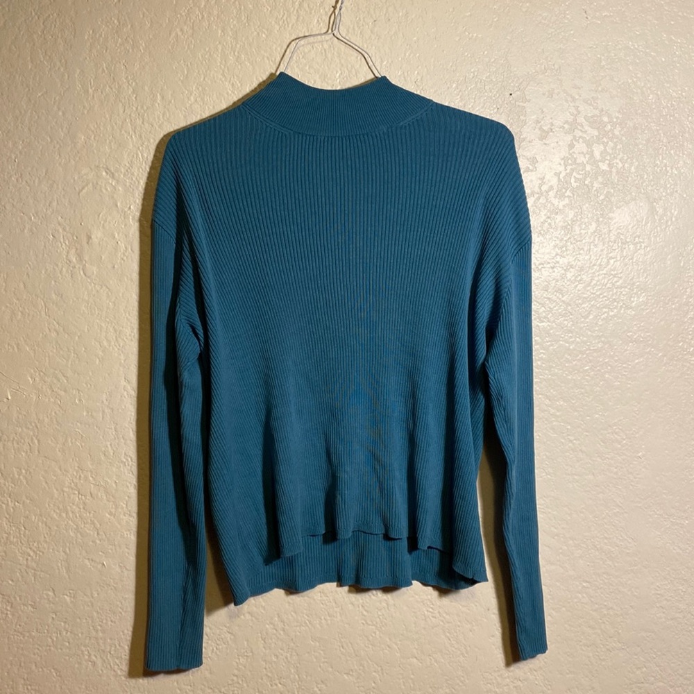 Blue ribbed sweater